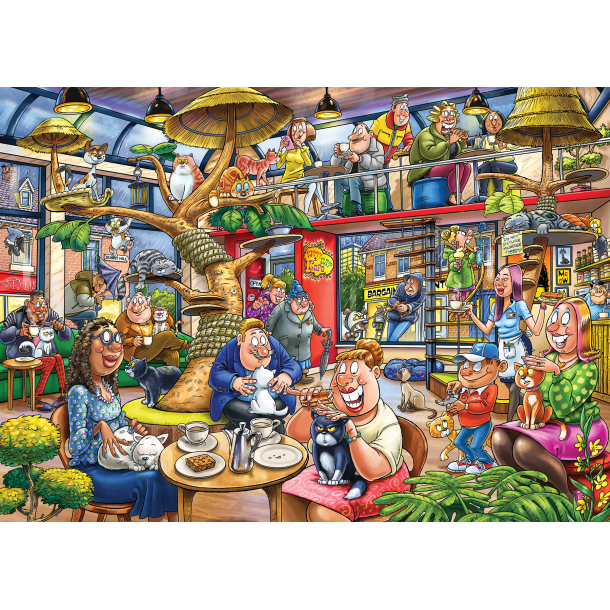 Puslespil Wasgij Mystery 28 "Feline Frenzy" 1000 Brikker