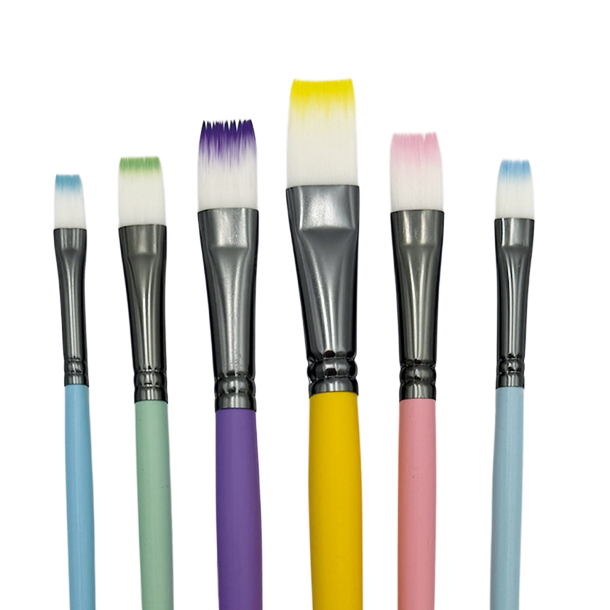 Artist Brushes 6-Pak Multicolor - Flat
