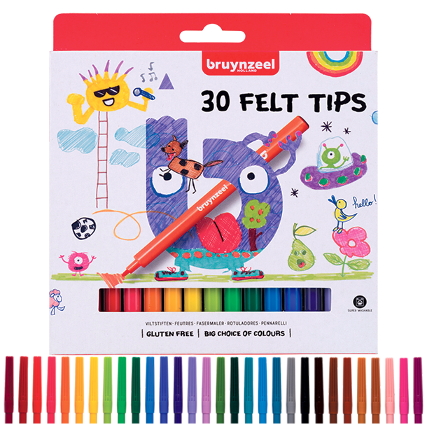 Bruynzeel Brnetuscher med fin spids, 30-pak