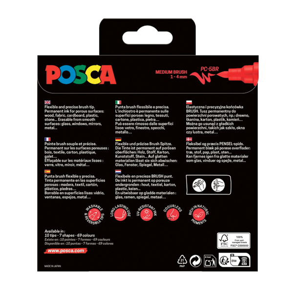 POSCA PC-5BR 1-4 mm - 8-Pak Basisfarver