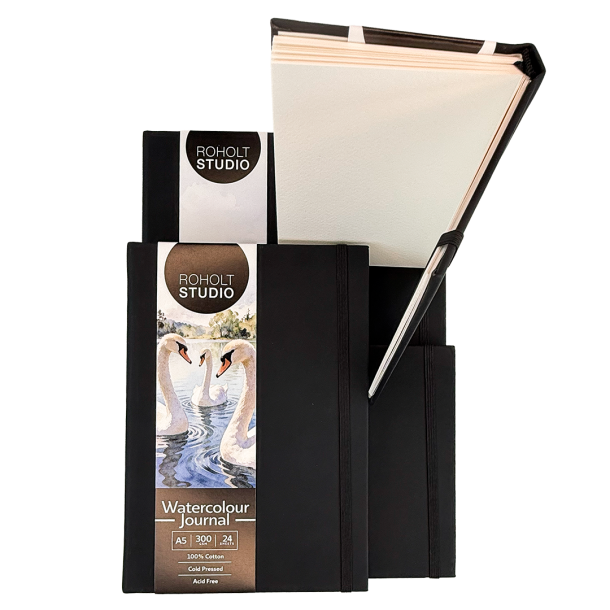 Roholt Studio Artist Watercolour Journal - Black