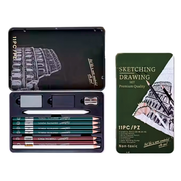 Skitse og tegnest, Premium Kvalitet (11 dele)