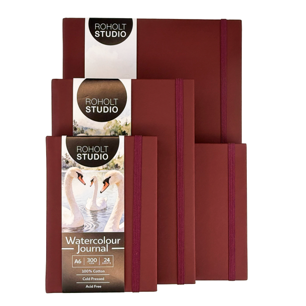 Roholt Studio Artist Watercolour Journal - Bordeaux