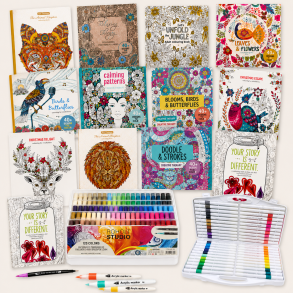 Roholt Studio Creative Therapy Deluxe Bundle  14 stk � 12 unikke maleb�ger samt vandbaserede og akryl tuscher samlet i den ultimative pakke