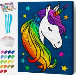 Clay Painting - Unicorn 30x30 cm
