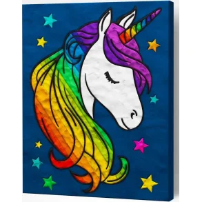 Clay Painting - Unicorn 30x30 cm