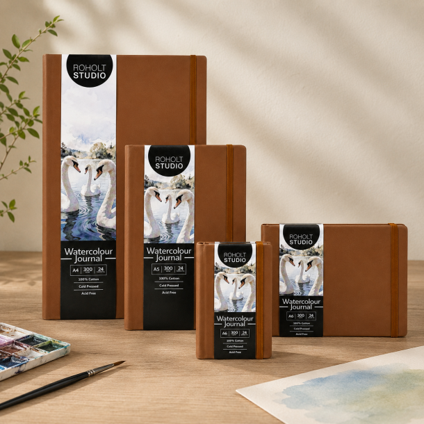 Roholt Studio Artist Watercolour Journal - Cognac