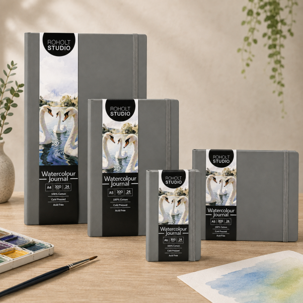 Roholt Studio Artist Watercolour Journal - Cool Grey