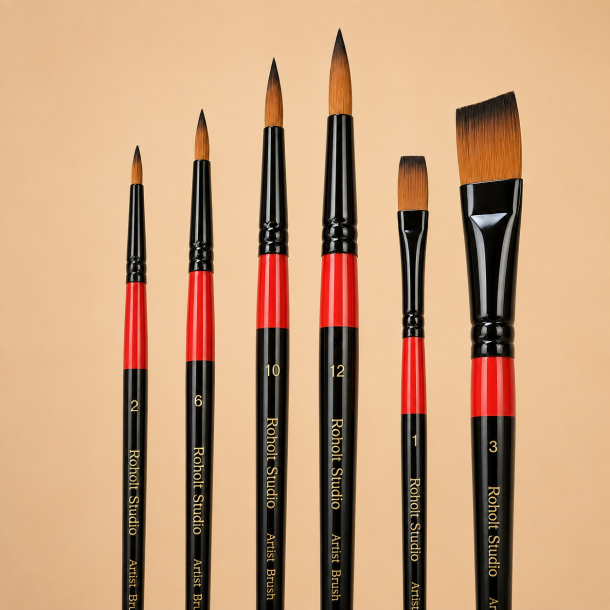 Roholt Studio Kunstnerpensels�t 6-Pak - Mix