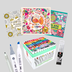 Doodle Malebogspakke + 120 twinmarkers + Gelly Roll