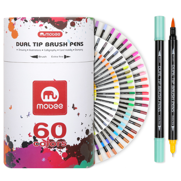 Mobee - 60-Pak Dual Tip Brushpens