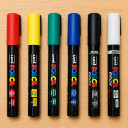 POSCA PC-5M 4-Stk. + 2-stk. GRATIS PC-5BR - 6-Pak