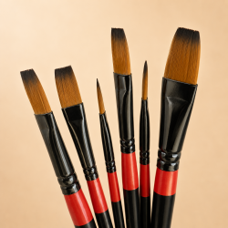 Roholt Studio Kunstnerpensels�t 6-Pak - Flad