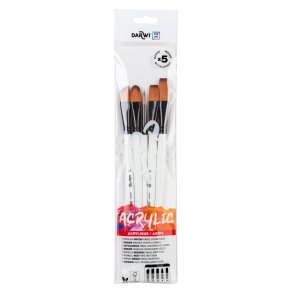 Darwi Acrylic Pensels�t 5-Pak Mix st. 8,14,14,14,14