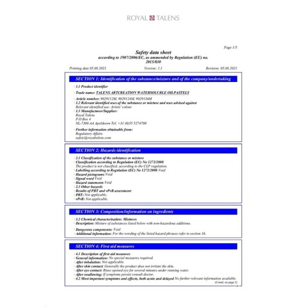 Talens Vandoplselige Pasteller 24-pak