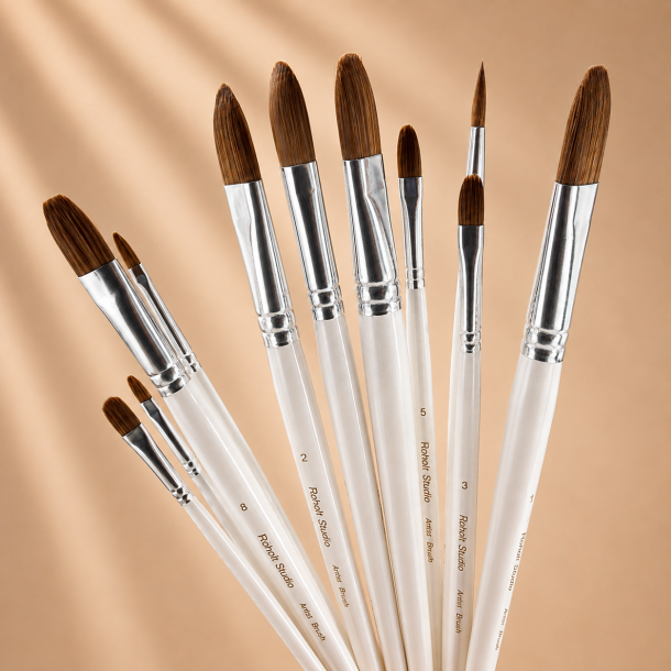 Roholt Studio Kunstnerpensels�t 12-Pak - Oval