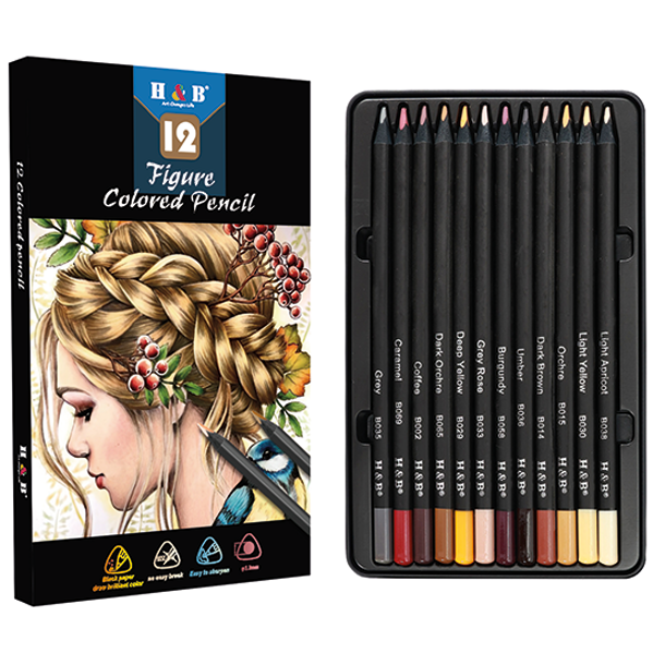 H&B Oliebaserede Farveblyanter 12-stk. - Figure