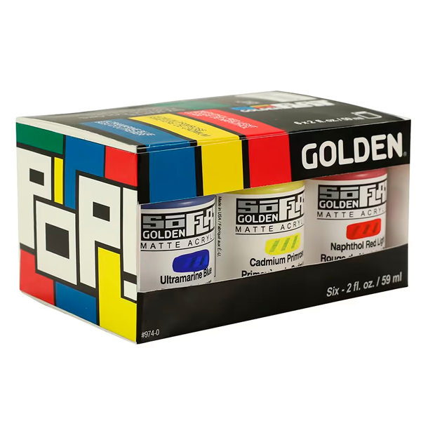 GOLDEN SoFlat Pop S�t, Mat Akrylmaling - 6x59ml.