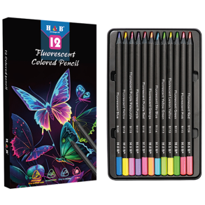 H&B Oliebaserede Farveblyanter 12-stk. - Fluorescent