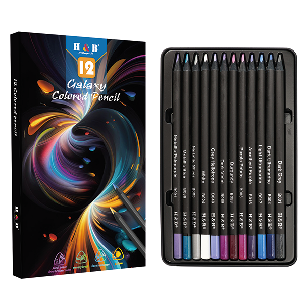 H&B Oliebaserede Farveblyanter 12-stk. - Galaxy