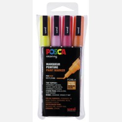 POSCA PC-3M 0,9 - 1,3 mm (4pk) (Glitter - Varme Nuancer) Sortiment