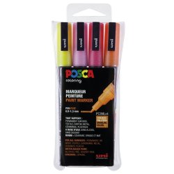 POSCA PC-3M 0,9 - 1,3 mm (4pk) (Glitter - Varme Nuancer) Sortiment