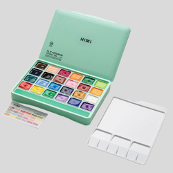 HIMI Jelly Gouache Basic - 24-Pak, Green Case