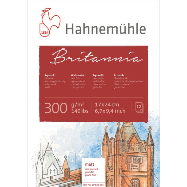 Hahnemhle Akvarelblok "Britannia" Cold Pressed 24x32cm