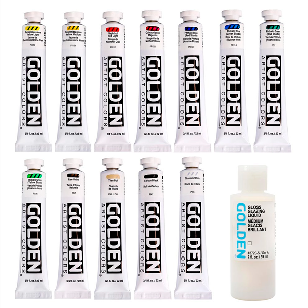 GOLDEN Heavy Body Akrylmaling Mixing S�t - 12x22ml.