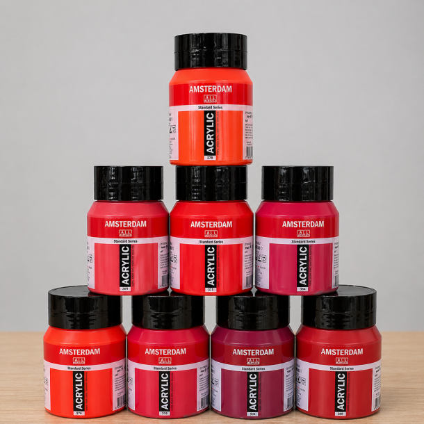 Amsterdam Akryl S�t  - R�de Toner