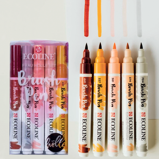 Ecoline Akvarel Brushpens "Frau Hlle" 5-pen st