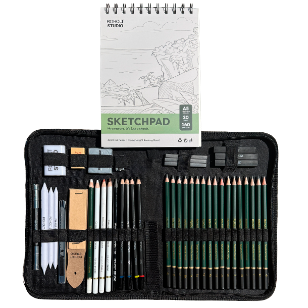 Roholt Studio Sketch Drawing Set - 43 Dele