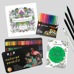 Johanna Basford Malebogspakke  - Oliebaseret Farveblyanter + Gelly Roll 