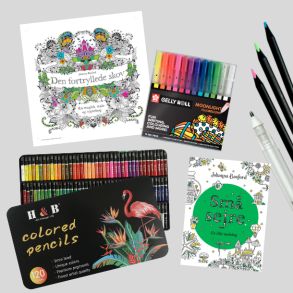 Johanna Basford Malebogspakke  - Oliebaseret Farveblyanter + Gelly Roll 