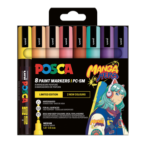 POSCA PC-5M 1,8 - 2,5 mm Limited Edition - Manga Hero 8-Pak