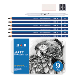H&B Matt Drawing Set 9-Dele