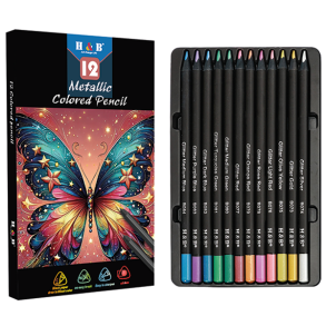 H&B Oliebaserede Farveblyanter 12-stk. - Metallic