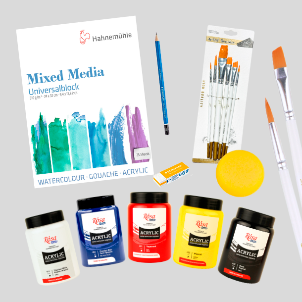 Rosa Deluxe Akryl Pakke - 5x400ml.