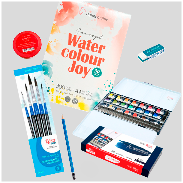 Rosa Deluxe Akvarel Pakke