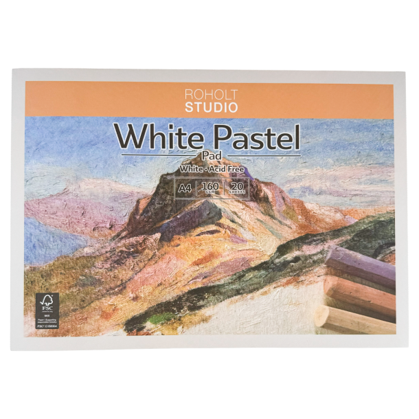 Roholt Studio Hvid Pastelblok - 20 ark