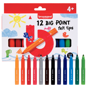  Bruynzeel Big Point Filtspids Tuscher, 12-pak