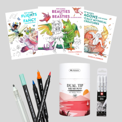 Pop Manga Malebogspakke + 60 Mobee Dual Tip Brush pens + Gelly Roll