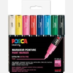 POSCA PC-1M 0,7 - 1 mm (Basic) (8 stk)