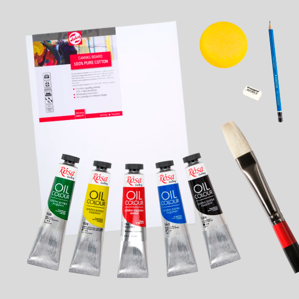 Rosa Basis Oliemaling Pakke