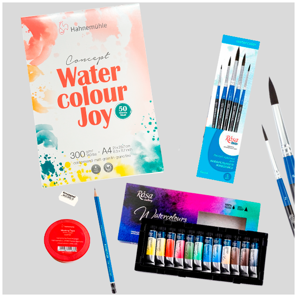 Rosa Basis Tube�Akvarels�t