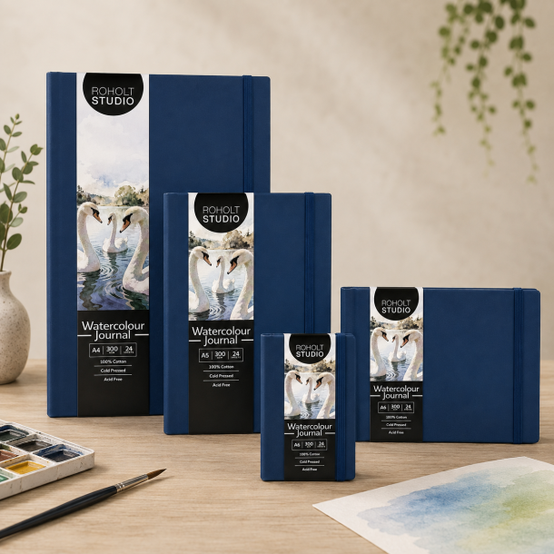 Roholt Studio Artist Watercolour Journal - Royal Blue