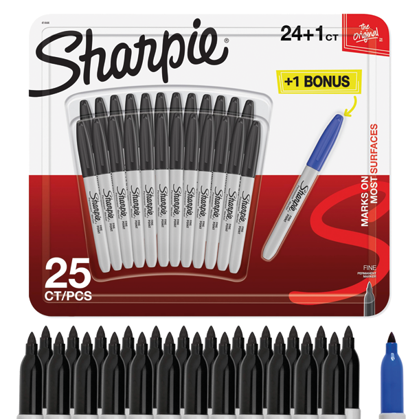 Sharpie Black-St 24+1 - 25-Pak