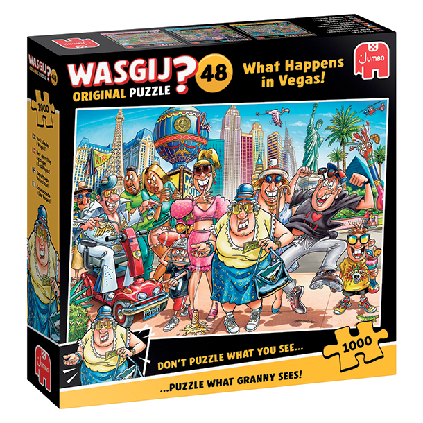 NYHED! Puslespil Wasgij, "Original 48, What Happens in Vegas!" 1000 Brikker
