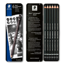 Staedtler Mars Lumograph Black Blyanter HB-8B 6-Pak