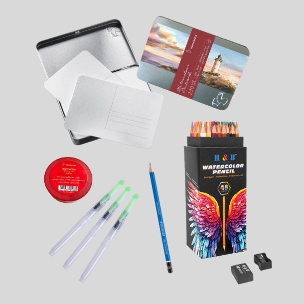 Akvarel Blyanter Deluxe Pakke
